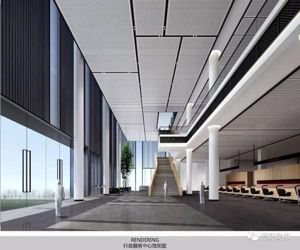 总建筑面积约5000㎡,分政务服务大厅,办证大厅,会议室,评标厅等多个